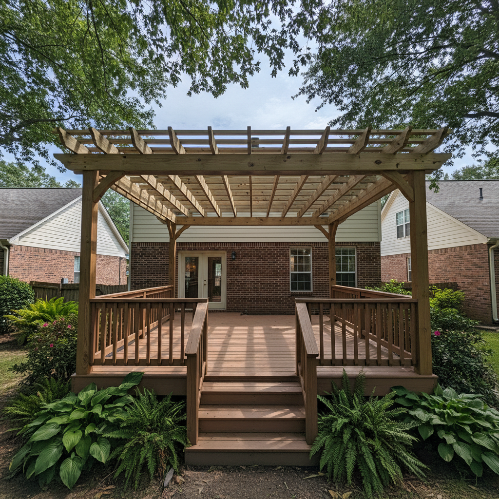 Pergola & Shade Structure Installation completed by Heritage Deck Solutions in Senatobia, MS